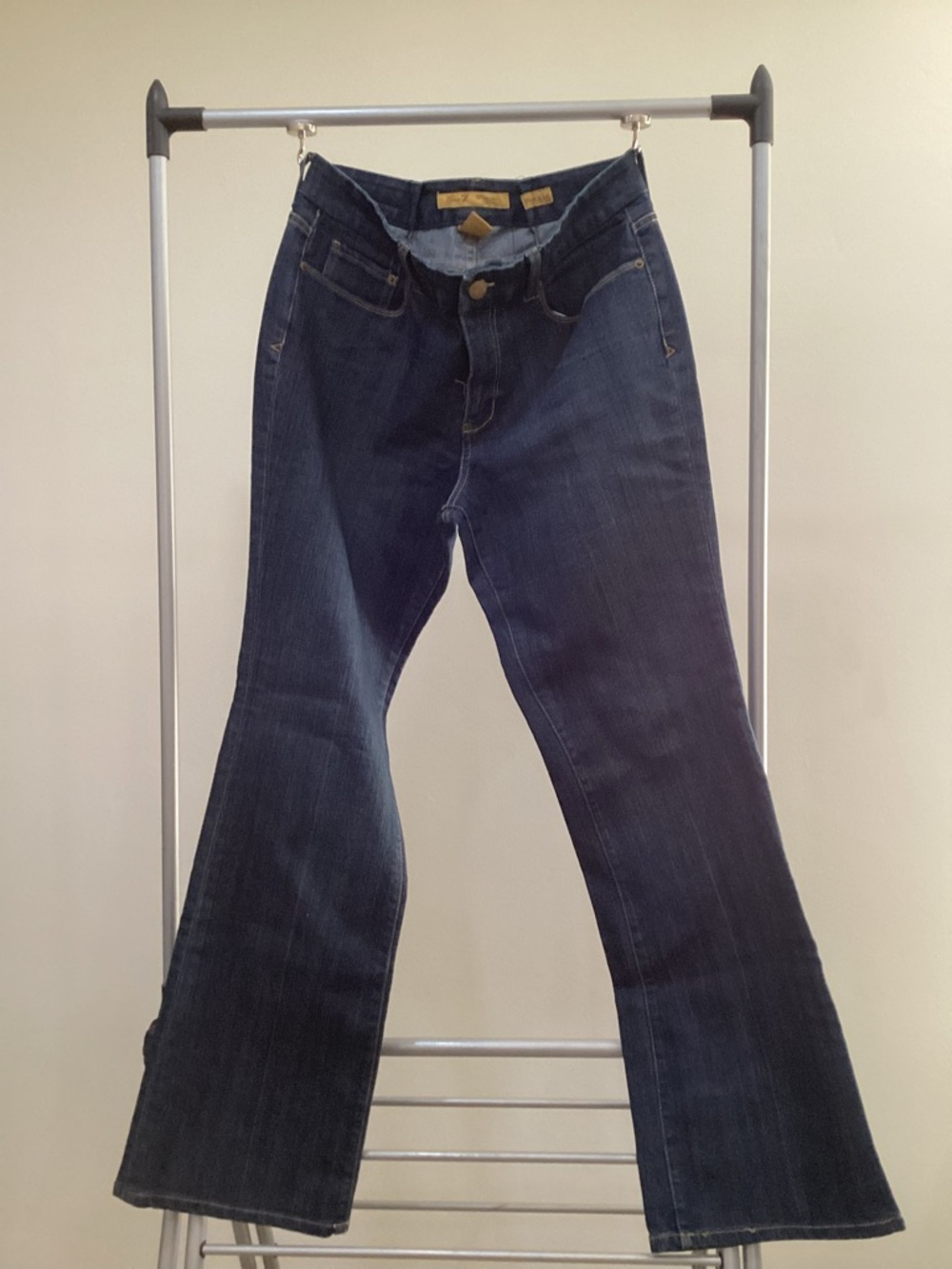 Seven7 Women's Dark Indigo Flare Jeans - Deep Blue Wash